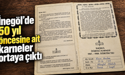 İnegöl’de 50 yıl öncesine ait karneler ortaya çıktı