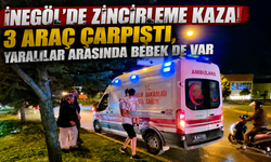 İnegöl’de zincirleme kaza! 3 araç çarpıştı, yaralılar arasında bebek de var