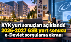 KYK yurt sonuçları açıklandı! 2026-2027 GSB yurt sonucu e-Devlet sorgulama ekranı