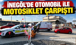 İnegöl’de Otomobil ile Motosiklet Çarpıştı