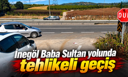İnegöl Baba sultan yolunda tehlikeli geçiş