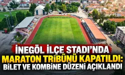 İnegöl İlçe Stadı’nda maraton tribünü kapatıldı: Bilet ve kombine düzeni açıklandı