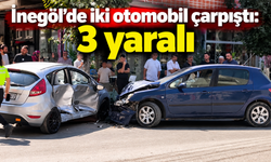 İnegöl’de iki otomobil çarpıştı: 3 yaralı