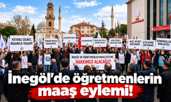 İnegöl'de öğretmenlerin maaş eylemi !