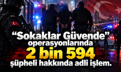 “Sokaklar Güvende” operasyonlarında 2 bin 594 şüpheli hakkında adli işlem