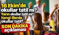 16 Ekim’de okullar tatil mi? Yarın okullar tatil mi ? Hangi illerde okullar tatil ? SON DAKİKA açıklaması