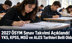 2027 ÖSYM Sınav Takvimi Açıklandı! YKS, KPSS, MSÜ ve ALES Tarihleri Belli Oldu