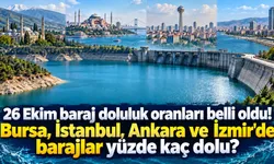 26 Ekim baraj doluluk oranları belli oldu! Bursa, İstanbul, Ankara ve İzmir'de barajlar yüzde kaç dolu?