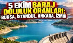 5 Ekim Baraj Doluluk Oranları: Bursa, İstanbul, Ankara, İzmir