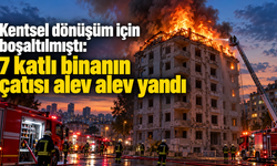 Kentsel dönüşüm için boşaltılmıştı: 7 katlı binanın çatısı alev alev yandı