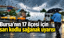 Bursa’nın 17 ilçesi için sarı kodlu sağanak uyarısı