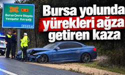 Bursa yolunda yürekleri ağza getiren kaza