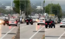 Bursa’da ATV ile trafikte tehlikeli hareketler kamerada