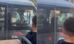 Bursa'da otobüs ve minibüs şoförlerinin yol verme tartışması kamerada