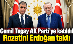 Cemil Tugay AK Parti’ye katıldı! Rozetini Erdoğan taktı