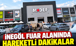 İnegöl fuar alanında hareketli dakikalar