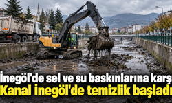 İnegöl'de sel ve su baskınlarına karşı Kanal İnegöl'de temizlik başladı