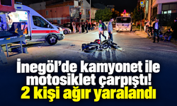 İnegöl’de kamyonet ile motosiklet çarpıştı! 2 kişi ağır yaralandı