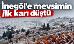 İnegöl'e mevsimin ilk karı düştü