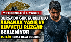 Meteoroloji uyardı: Bursa’da gök gürültülü sağanak yağış ve kuvvetli rüzgâr bekleniyor | 15 Ekim Bursa hava durumu