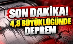 SON DAKİKA! 4,8 büyüklüğünde deprem