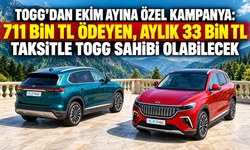 Togg’dan ekim ayına özel kampanya: 711 bin TL ödeyen, aylık 33 bin TL taksitle Togg sahibi olabilecek