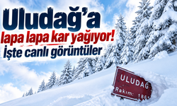 Uludağ'a lapa lapa kar yağıyor! İşte canlı görüntüler