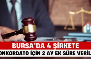 Bursa’da 4 Şirkete Konkordato İçin 2 Ay Ek Süre Verildi! 3 Firma İnegöl'den...