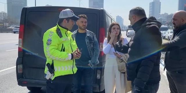 Cipi yanan kadın sürücü gözyaşlarına boğuldu