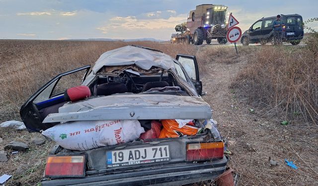 Çorum'da otomobil devrildi: 1 ölü, 5 yaralı