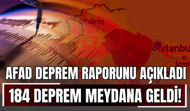 AFAD Deprem Raporunu Açıkladı: 184 Artçı Deprem Meydana Geldi!