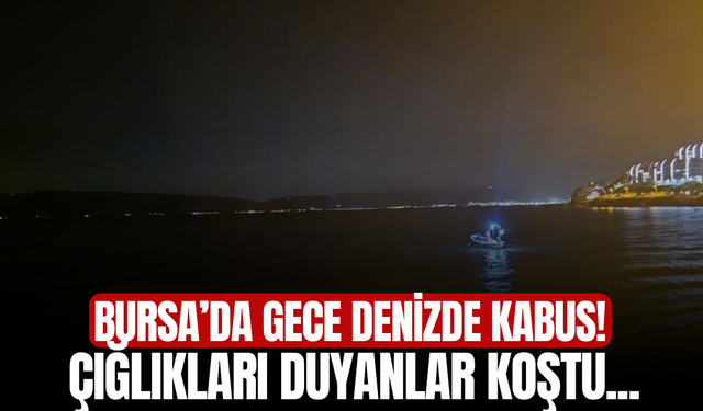Bursa’da Gece Denizde Kabus! Çığlıkları Duyanlar Koştu...