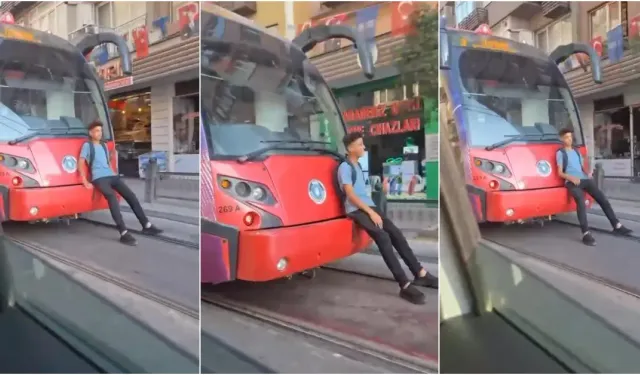 Bursa'da Tramvayla Tehlikeli Oyun