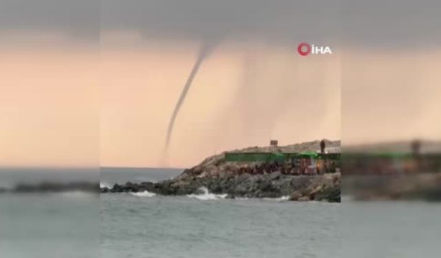 Akdeniz'de oluşan hortum kamerada