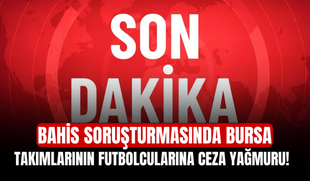 Bahis soruşturmasında Bursa takımlarının futbolcularına ceza yağmuru!
