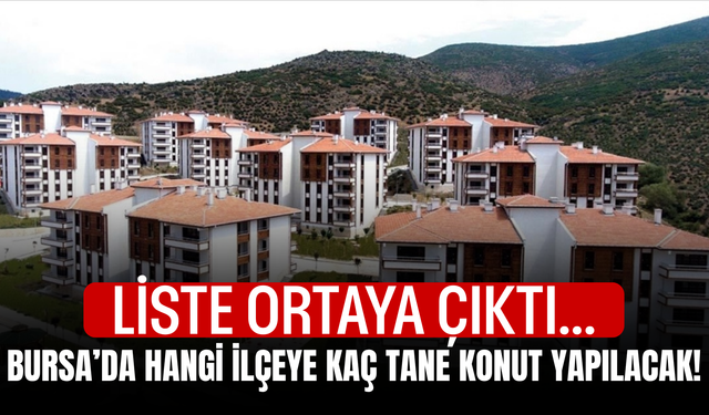 Bursa’da Hangi İlçeye Kaç Tane Konut Yapılacak! Liste Ortaya çıktı...