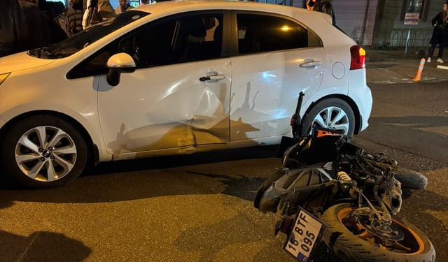 İnegöl’de otomobil ile motosiklet çarpıştı