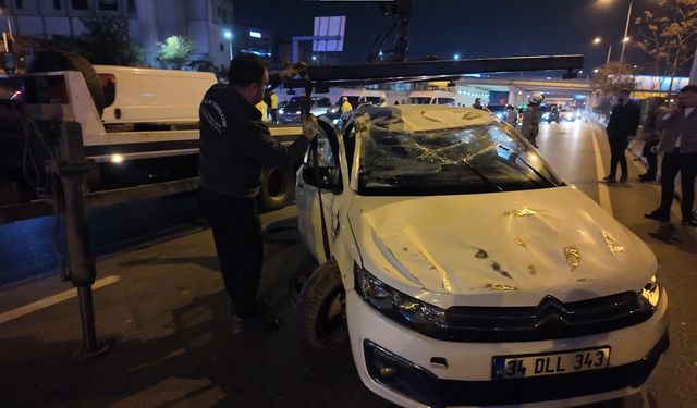 D-100’de Makas Atma İddiası Kazaya Yol Açtı! Otomobil Takla Attı