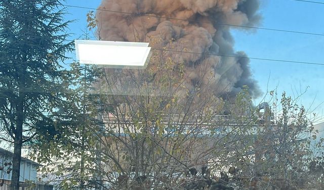 Burdur'da mermer fabrikasında yangın