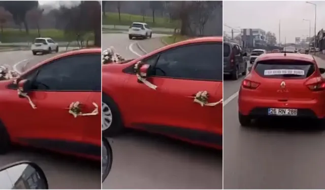 Bursa’da süslü otomobil trafikte dikkat çekti
