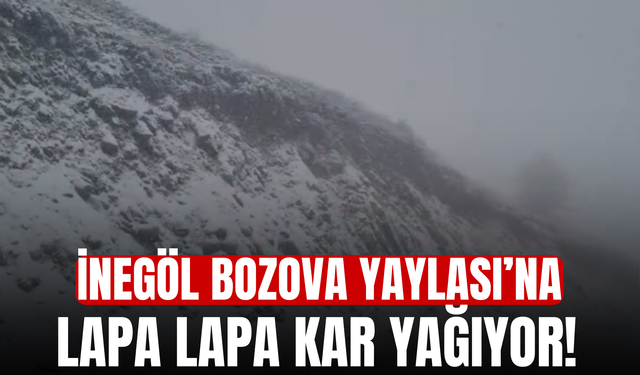 İnegöl Bozova Yaylası’na lapa lapa kar yağıyor!