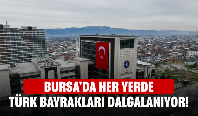 Bursa'da Her Yerde Türk Bayrakları Dalgalanıyor!