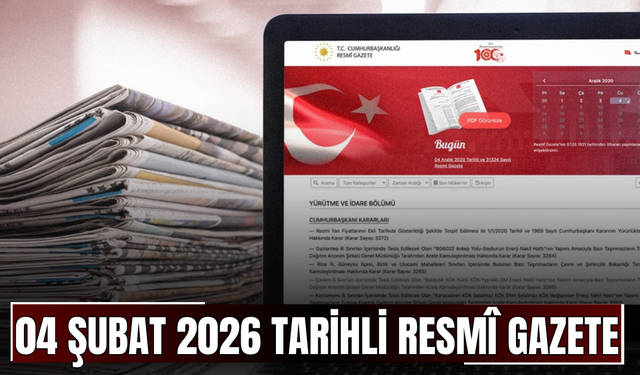 04 Şubat 2026 Tarihli ve 33158 Sayılı Resmî Gazete