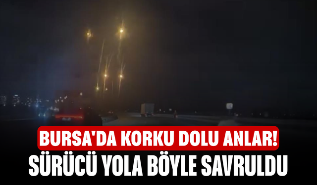 Bursa'da korku dolu anlar! Sürücü yola böyle savruldu
