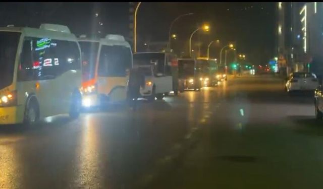 Bursa'da otobüsçüler konvoyla eylem yaptı!