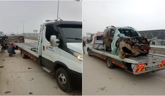 İnegöl'de feci kaza! Araçta sıkışan 2 kişiyi itfaiye kurtardı