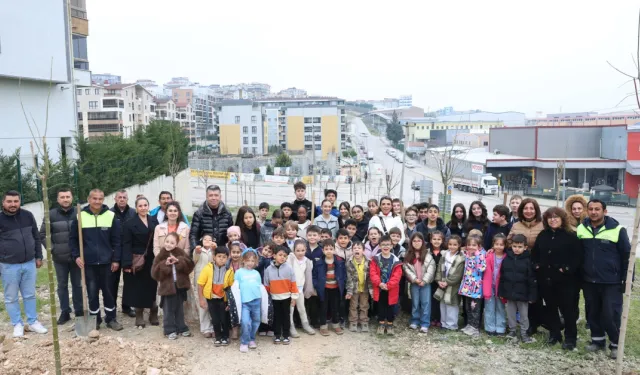 Nilüfer'de öğrenciler 29 akçaağaç fidanını toprakla buluşturdu