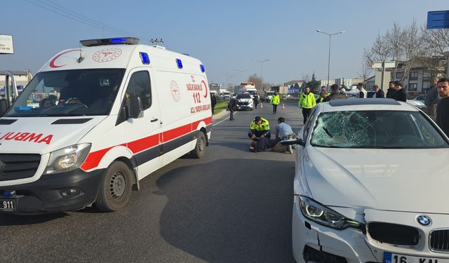 İnegöl’de otomobil yayaya çarptı: Ağır yaralandı