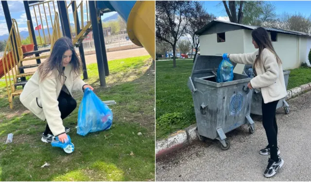 İnegöl'de Üniversite Öğrencisinden “Çöp Değil, Sosyal Sorumluluk“ Projesi