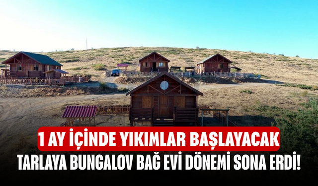 Tarlaya bungalov bağ evi dönemi sona erdi! 1 ay içinde yıkımlar başlayacak